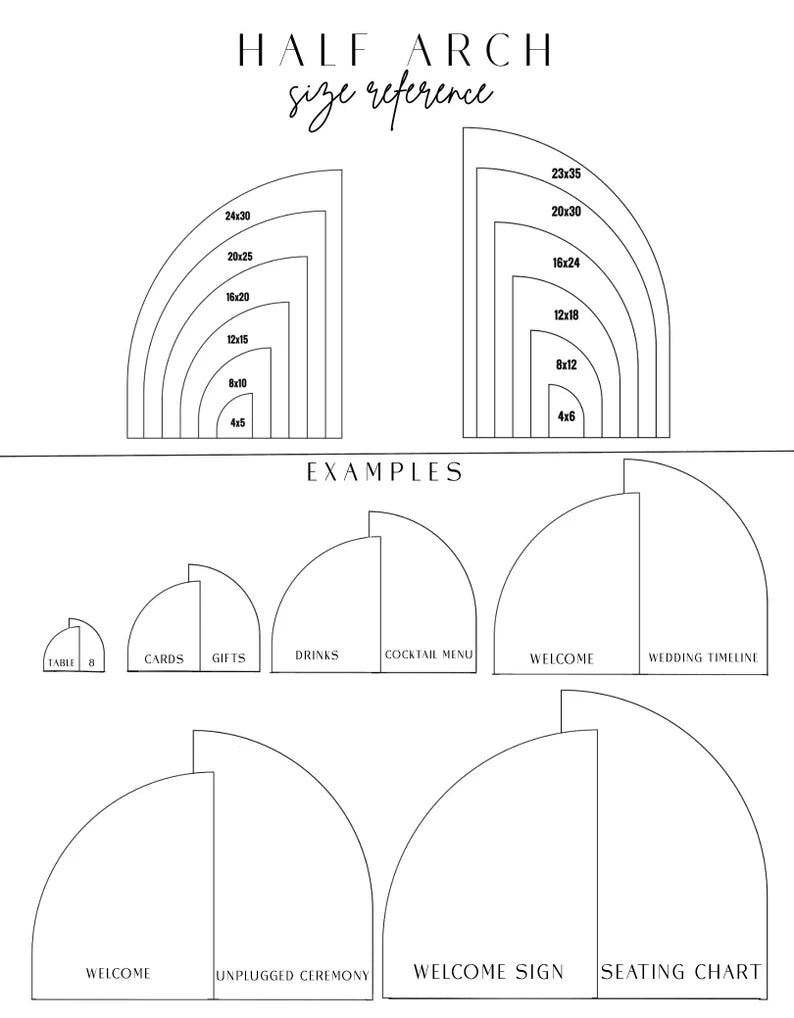 Half Arch Wedding Sign Set