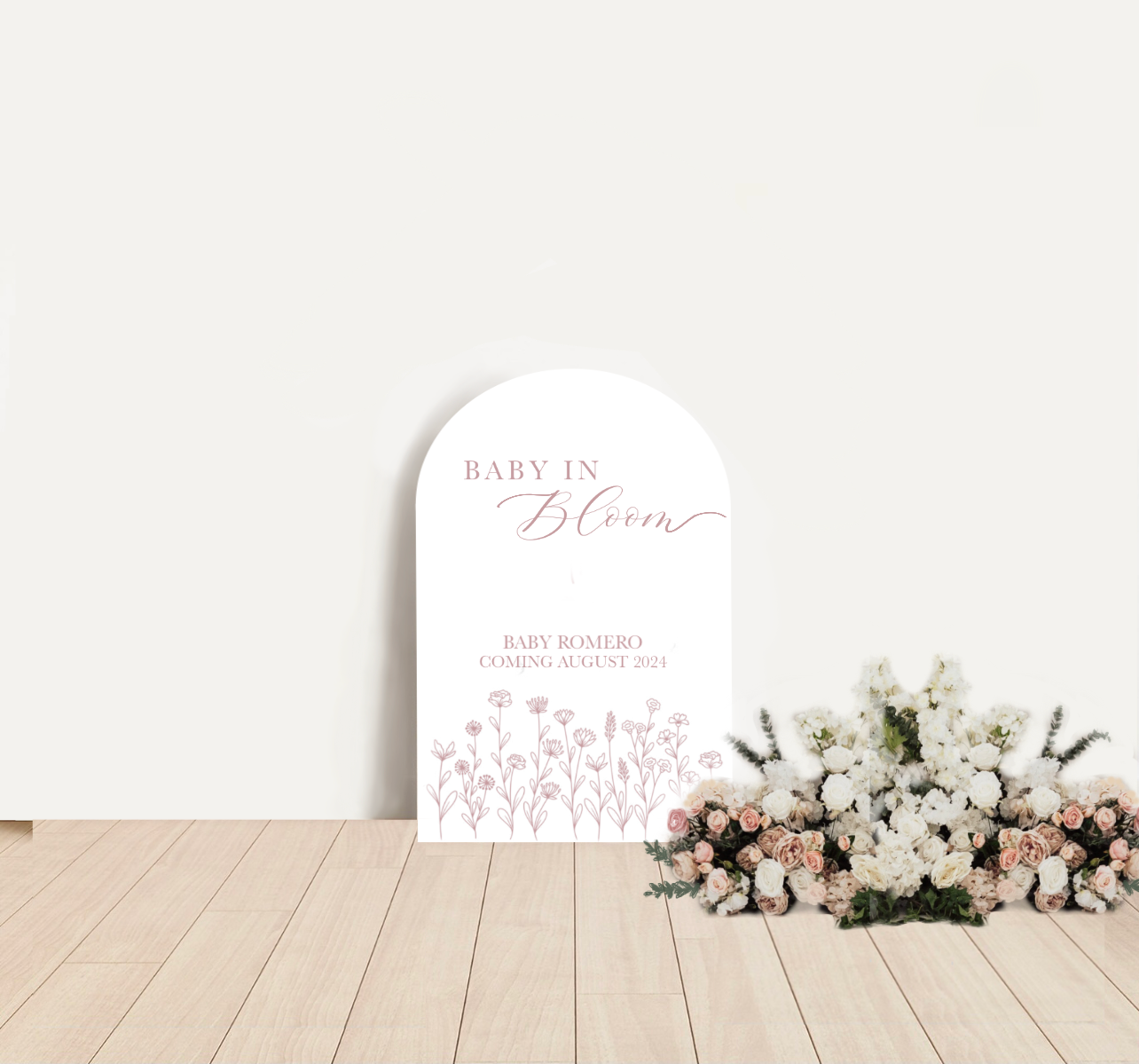 Baby In Bloom Arch Sign